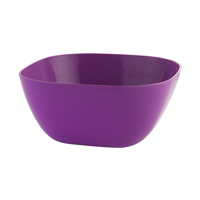 Large Durable Plastic Salad Serving Bowl Microwave Dishwasher Food Safe, Purple