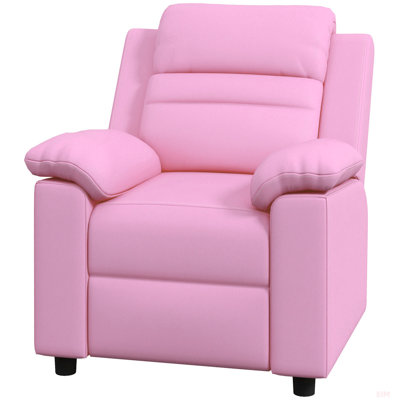 Fauteuil inclinable pour enfants, fauteuil en cuir pour tout-petits avec accoudoirs, repose-pieds et appui-tête pour enfants de 3 à 9 ans