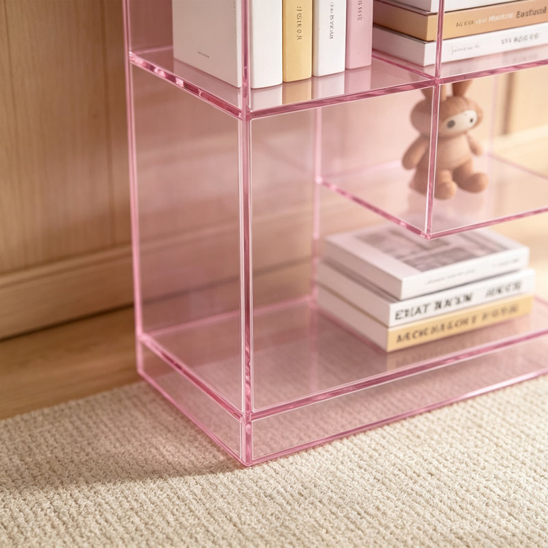 Bibliothèque de classification géométrique en acrylique, Pink