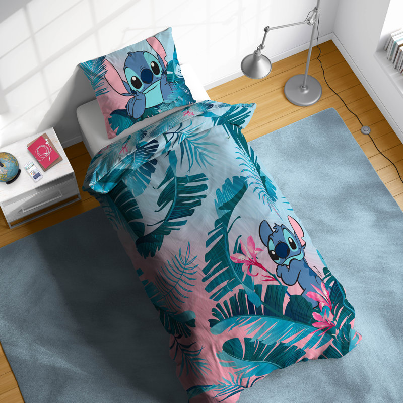 Blue 100% Cotton Reversible 2 Piece Duvet Cover Set