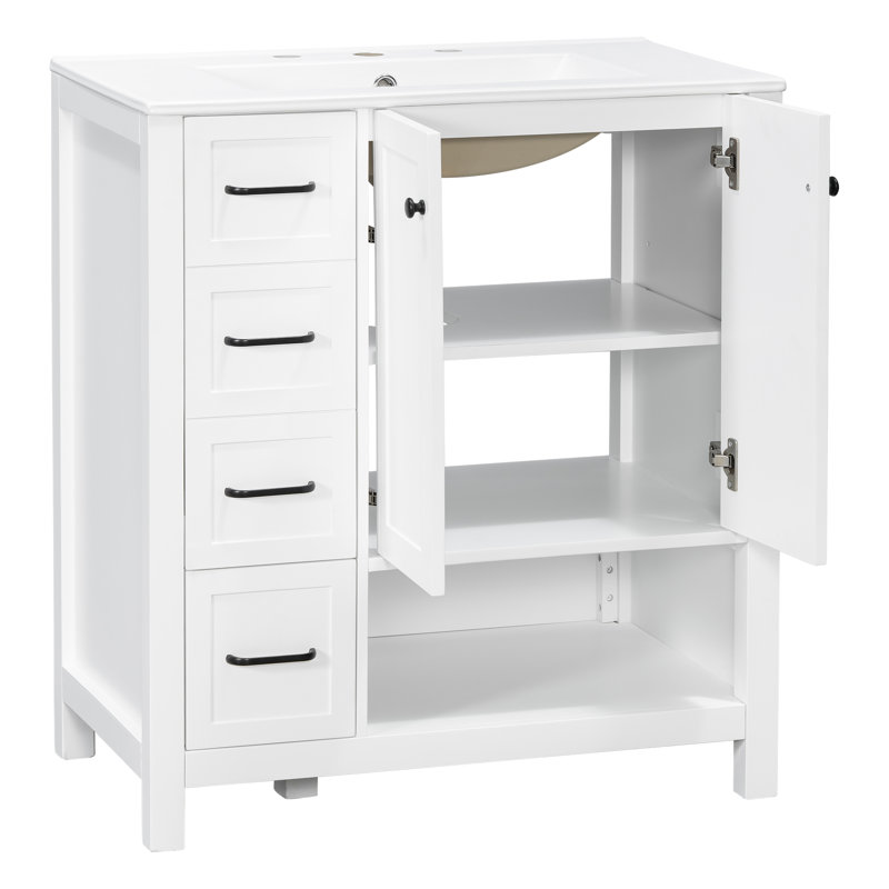 Meuble-lavabo 30 po avec comptoir d'évier, Blanc