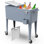Permasteel - 80QT Retro Rolling Patio Cooler with Divider - Blue