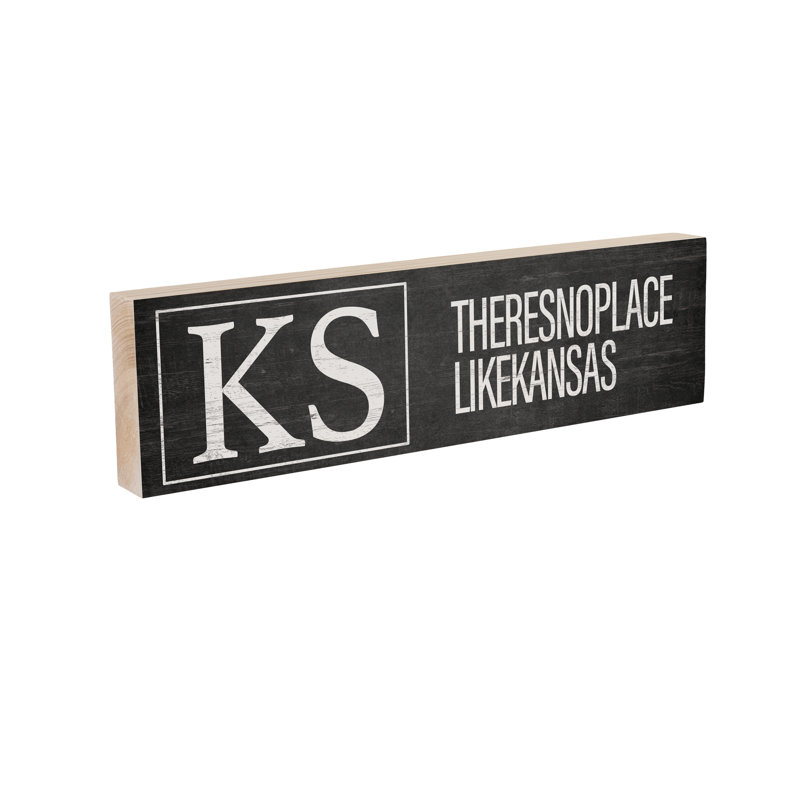 Plaque de cheminée State en bois Kansas 18 x 5 po