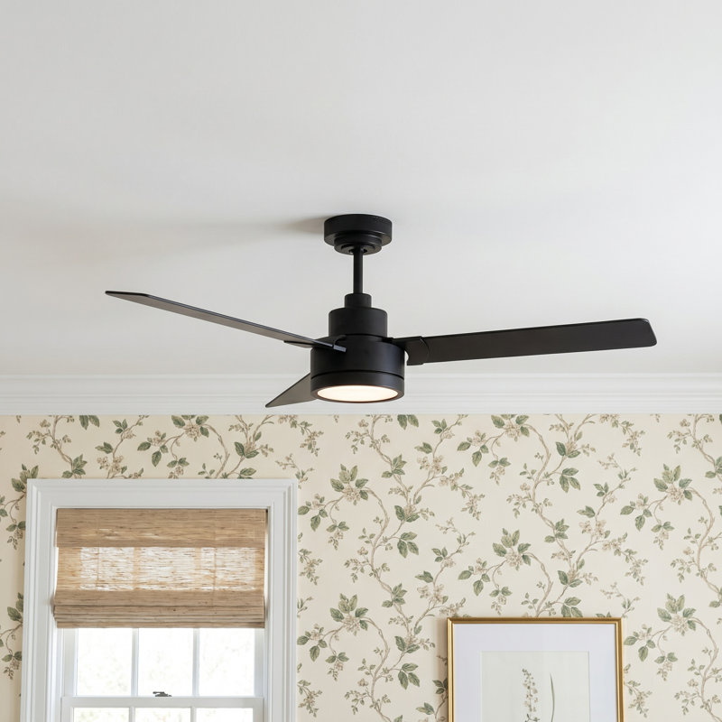 Marra 52'' Ceiling Fan with LED Lights, Midnight Black