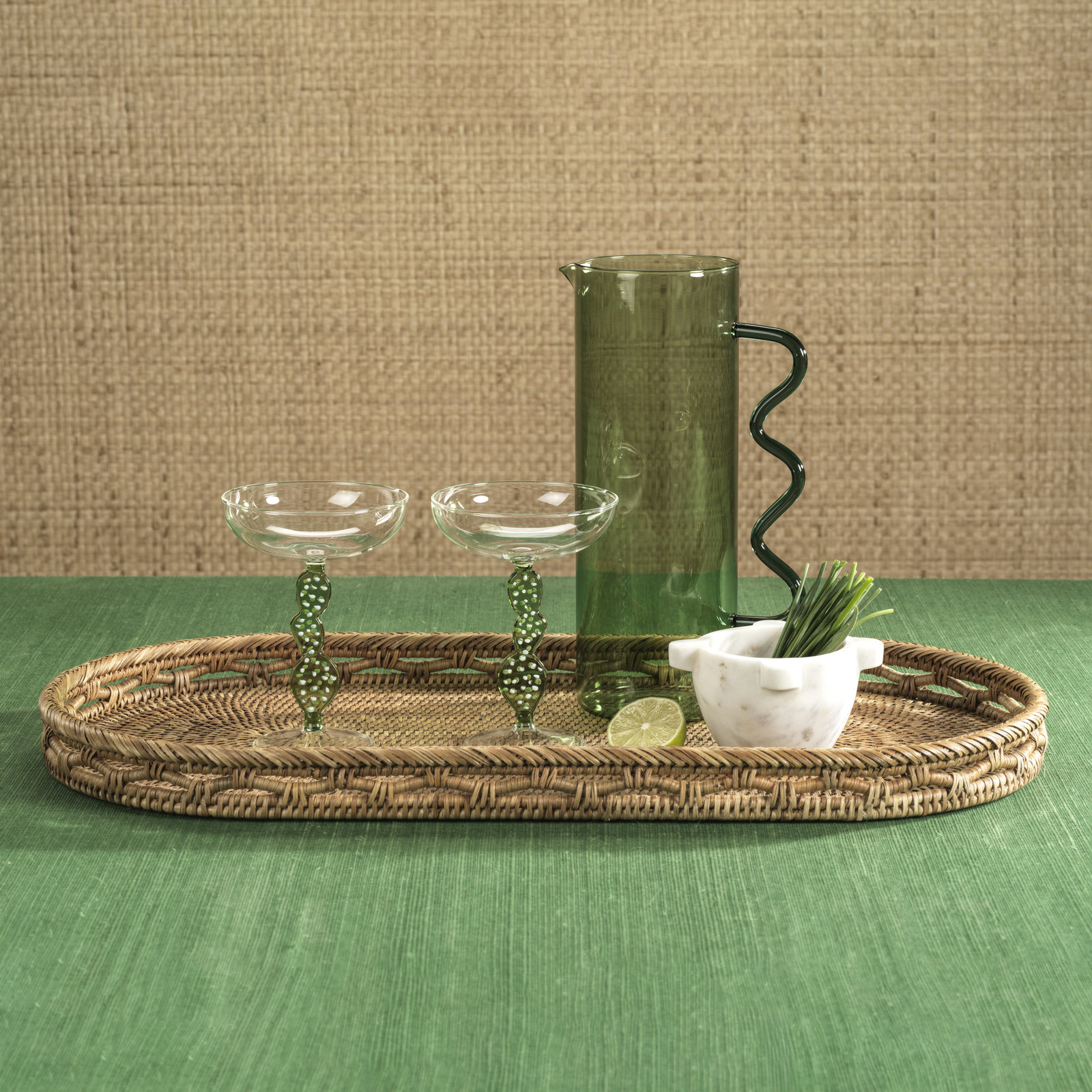 Borosilicate Glass Pitcher, Green