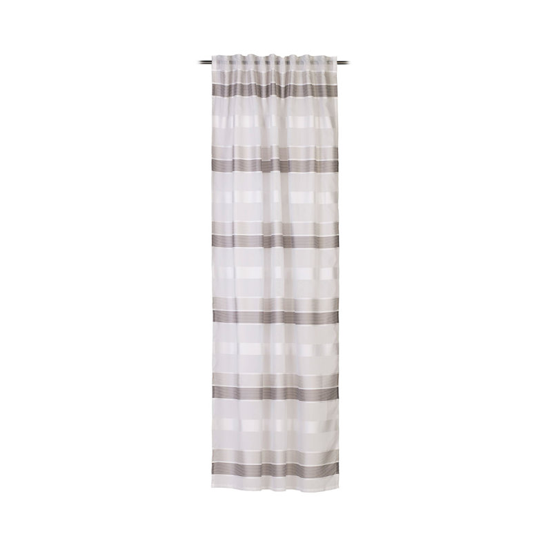 Sanostee Tab Top Semi Sheer Curtain, Grey/White