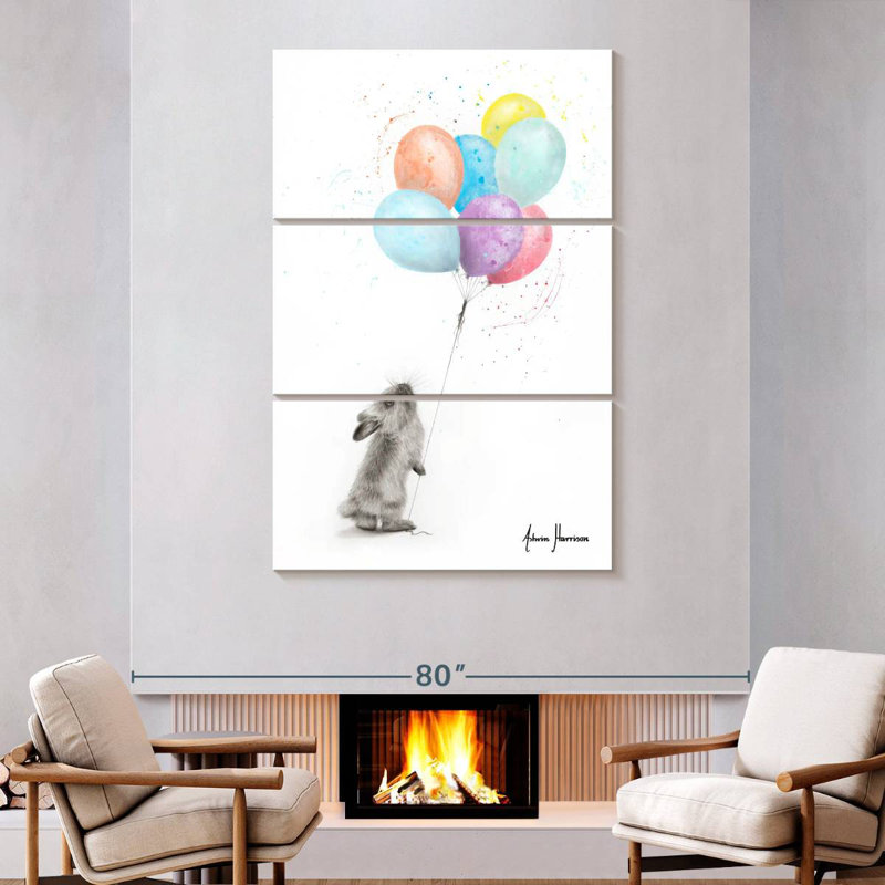 Brampt The Bunny And The Balloons, 74" H x 48" W