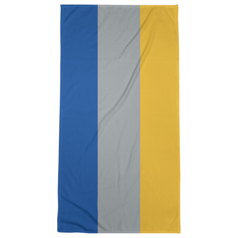 Lightweight Bath Towel, Royal Blue/Gray/Gold, Microfiber