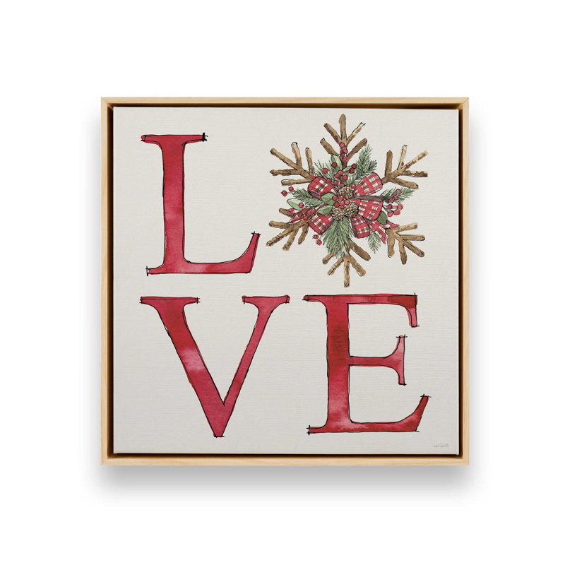 «Holiday Love», impression sur toile encadrée, Cadre américain en érable flottant, H 12,75 po x l 12,75 po x P 1,75 po