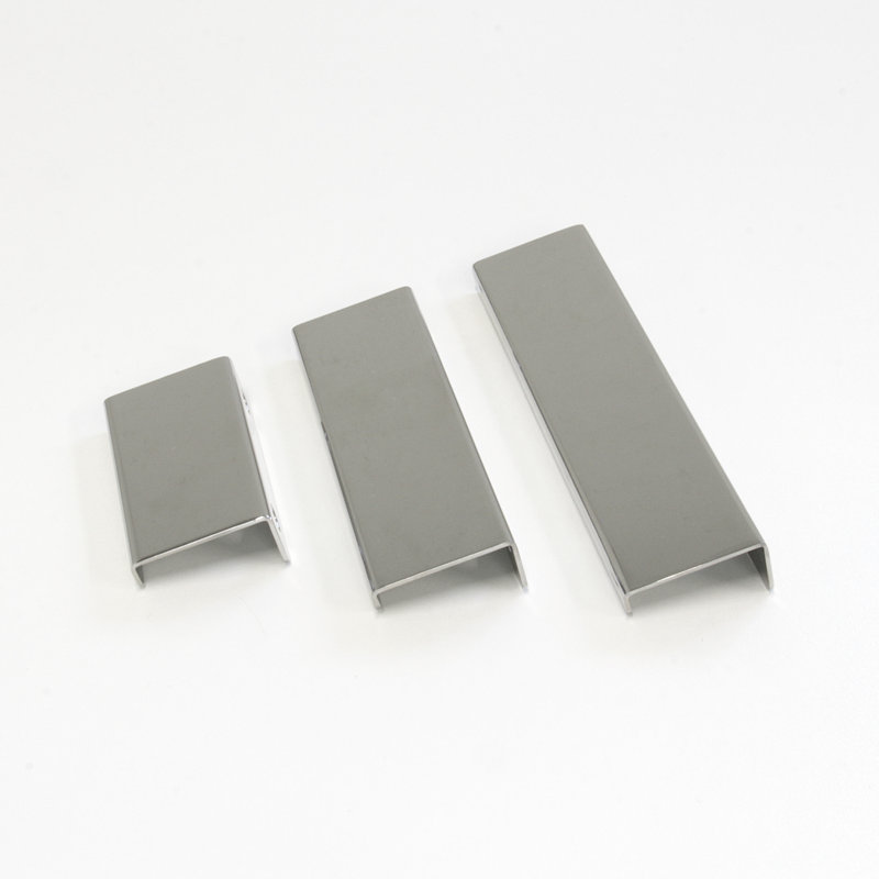 Polished Chrome Stainless Steel Finger Edge Pull with Mounting Hardware