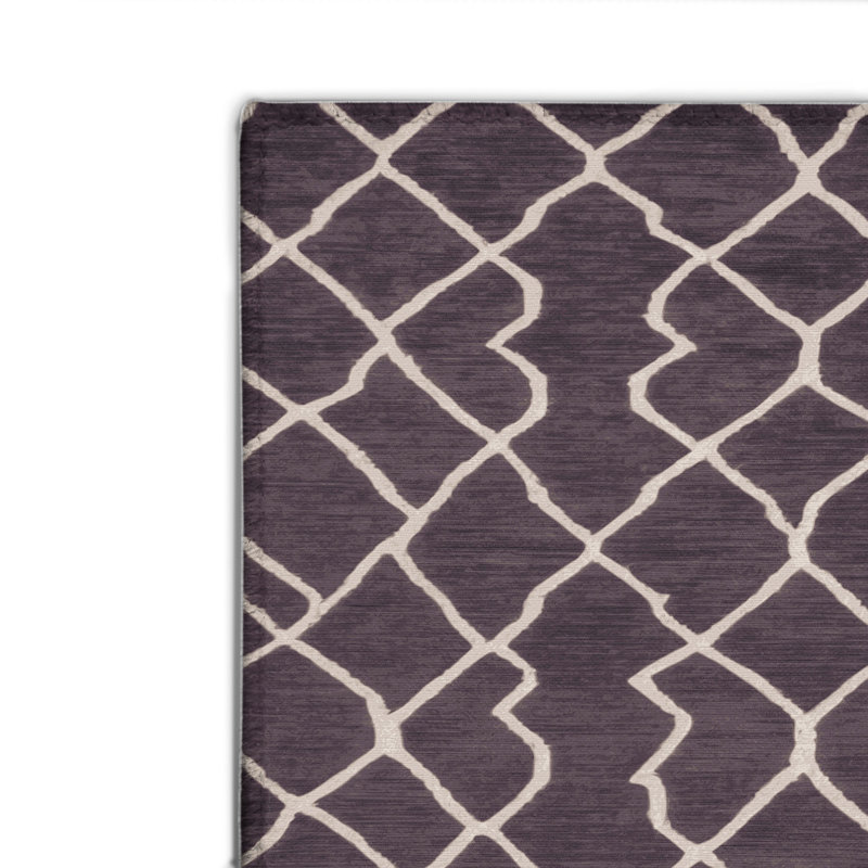 Tapis mauve intérieur et extérieur Trellis, Rectangulaire 2 pi x 3 pi