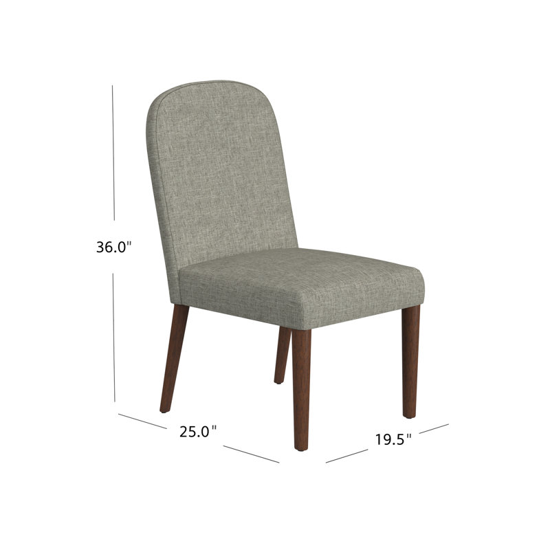 Arshaluys 19.1'' H Upholstered Dining Chair, Gray Woven