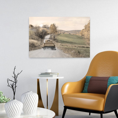 Golden Country Road 1 Piece Wrapped Canvas Wall Art
