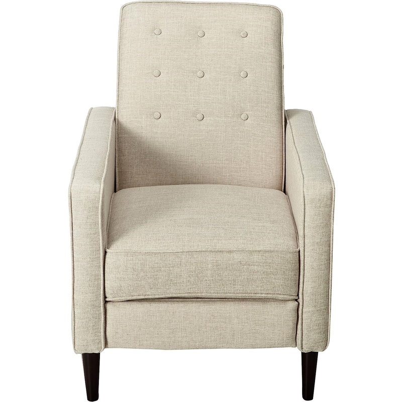 Fauteuil inclinable pivotant et ergonomique, Mélange de polyester crème