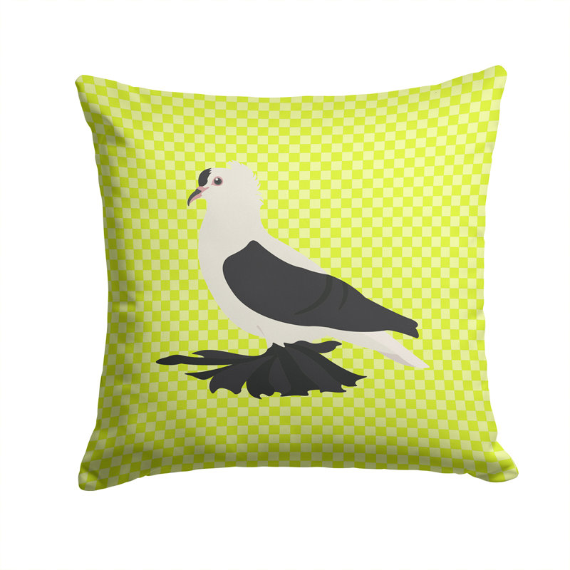 Eclectic Pigeon Check Outdoor Throw Pillow, Green, 14" x 14"