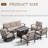 6-Piece Outdoor Patio  Furniture Aluminum Conversation Set Swivel&Glider Armchair With LP Fire Pit Table-204582082