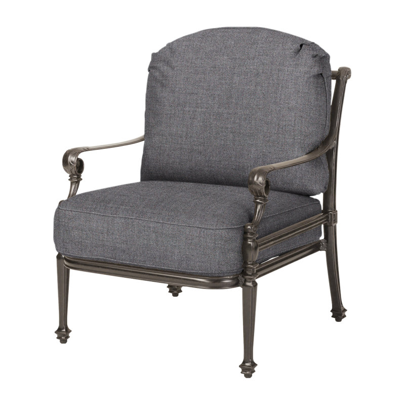 Grand Terrace Cushion Lounge Chair, Cast Slate Sunbrella® Plainweave, Vintage