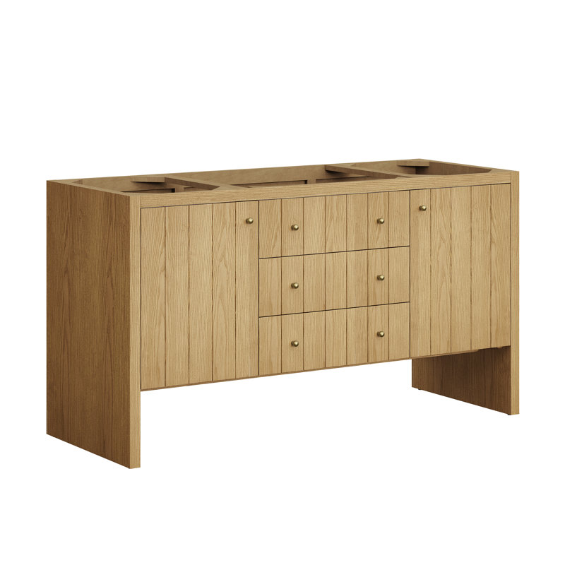 Hudson 60'' W Single Vanity, Light Natural Oak, Tajnar Eclos, 8" Widespread