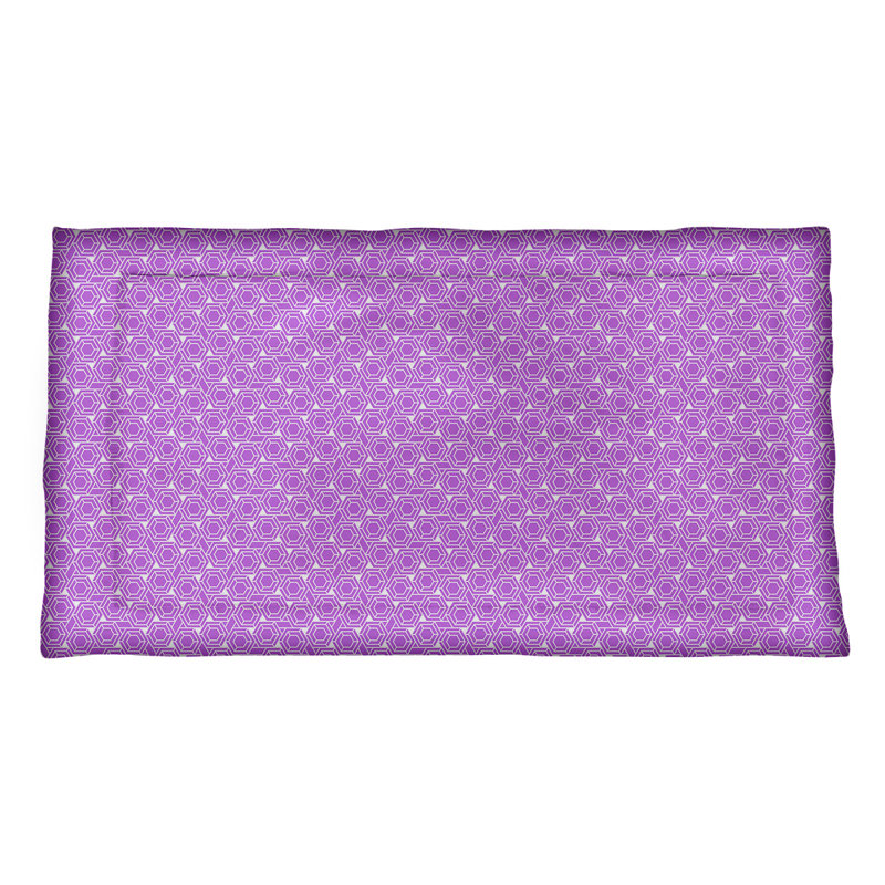 Taie décorative en treillis Katelyn Elizabeth, Simple standard, Microfibre, Violet / Blanc
