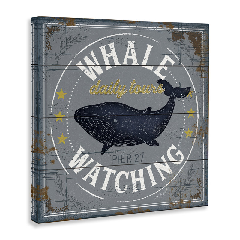 Art mural sur toile "Baleines à regarder Chesapeake Bay", design par Jennifer Pugh, H 17 po x l 17 po