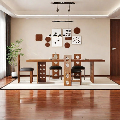 Cherry wood dining table set