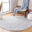 Tapis gris / ivoire en laine tissé à la main Pecktonville-78161212