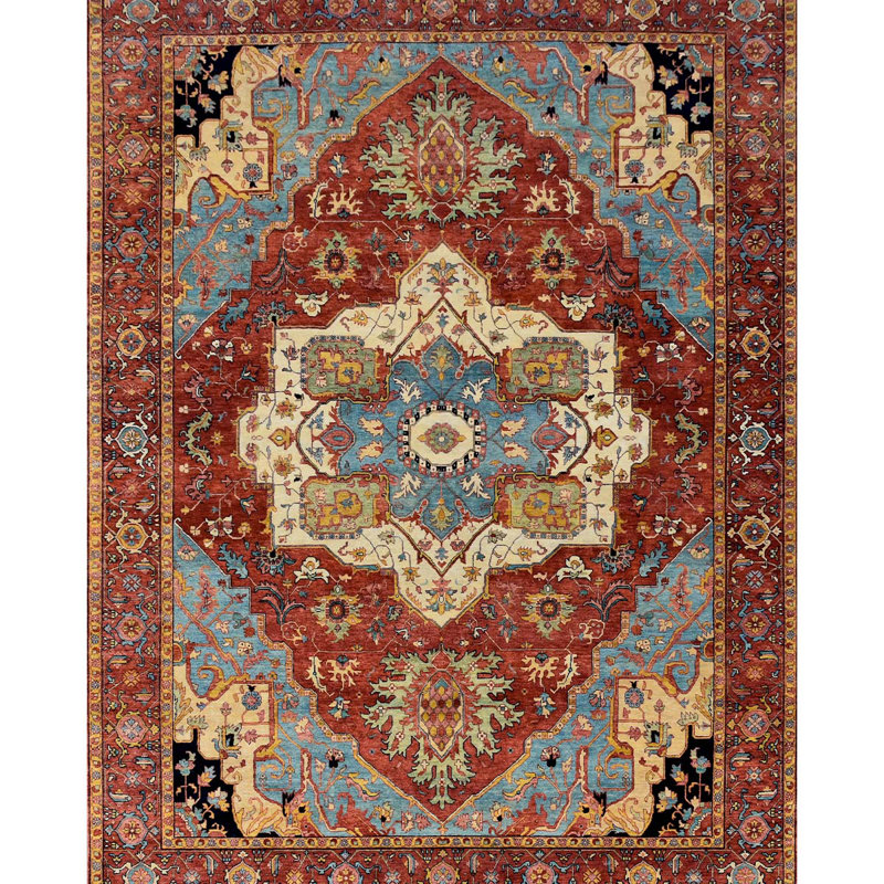 Elegant Wool Oriental Area Rug, Rectangle 9'11" x 13'10"