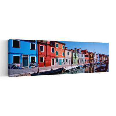 Houses At The Waterfront, Burano, Venetian Lagoon, Venice, Italy Abstract Contemporary Architecture City Wall Art