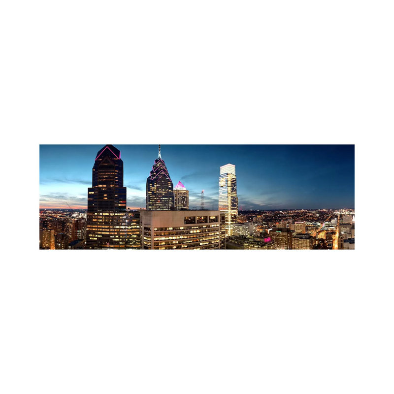 Skyscrapers In A City, Philadelphia, Pennsylvania, USA - Wrapped Canvas Panoramic Print, 152.4 cm H x 50.8 cm W x 3.175 cm D