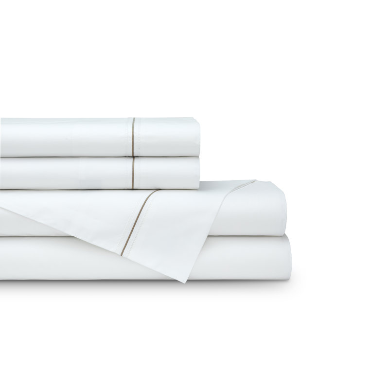 Bella Percale Pillow Case, Raffia/White, Standard