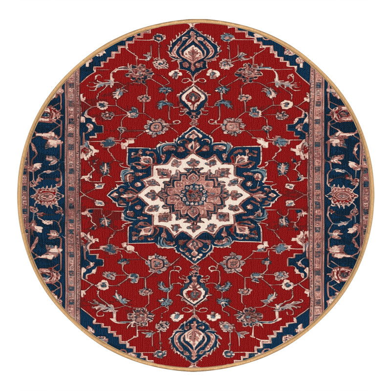Tapis brun lavable à la machine, Rond 4 pi