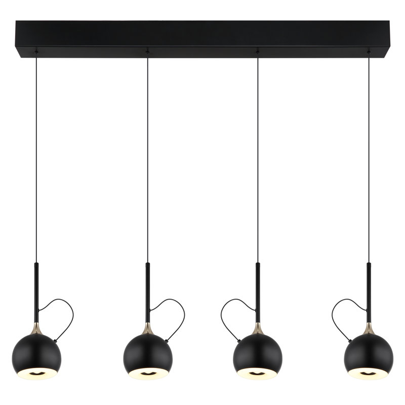 Andrien 1 - Light Matte Black LED Geometric Pendant