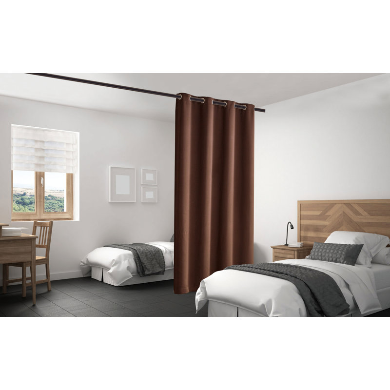 Rideau simple occultant et isolant Emillie, Brun, L 48 po x L 84 po