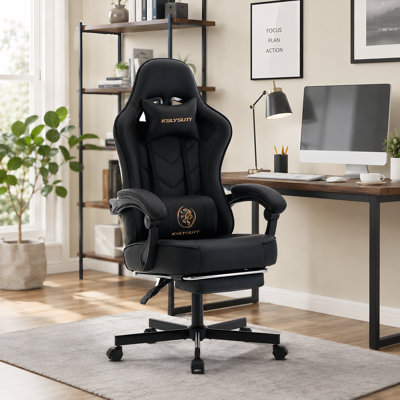 Fauteuil de jeu de course et de course réglable, inclinable et ergonomique en similicuir