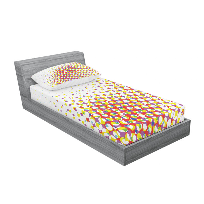 Microfiber Abstract Sheet Set, Twin XL Sheet Set with Fitted Sheet