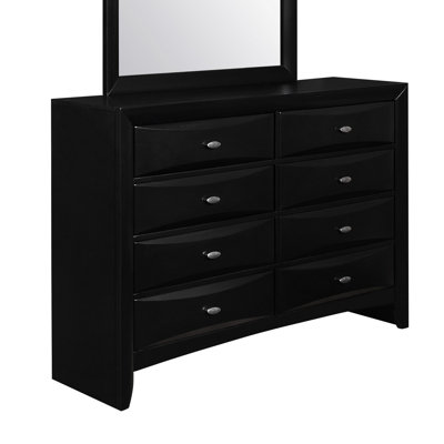 54" Cherry Solid Wood Eight Drawer Double Dresser