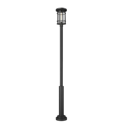 Breonah 1 Light Outdoor Post Mount Fixture in Black