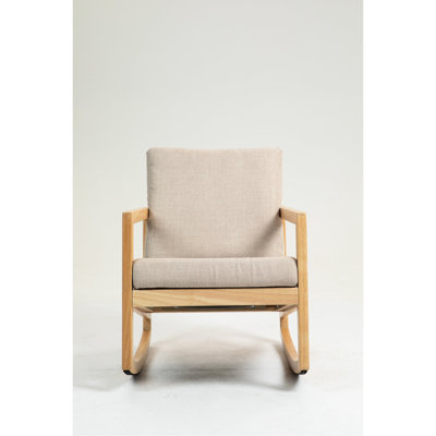 Chaise de salon en kaki avec rembourrage en mousse de fibre et structure en bois d'hévéa