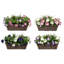 Artificial Rattan Window Box with Petunias & Green Grasses & Foliage-2071352180