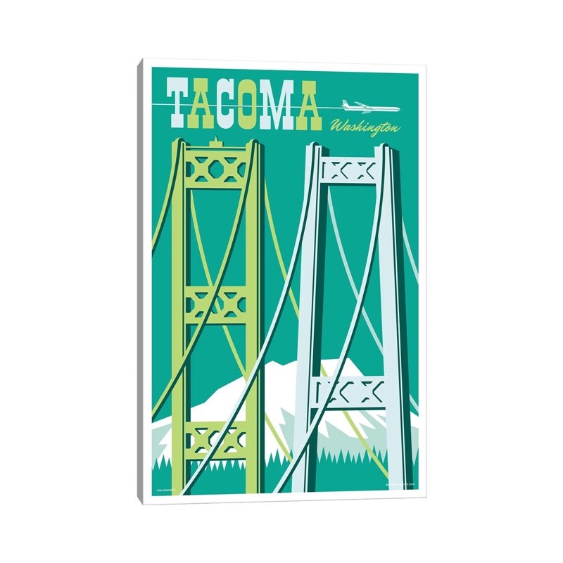 Tacoma Bridges Travel I by Jim Zahniser - Print on Canvas, Wrapped Canvas, 66.04cm H x 45.72cm W x 3.81cm D