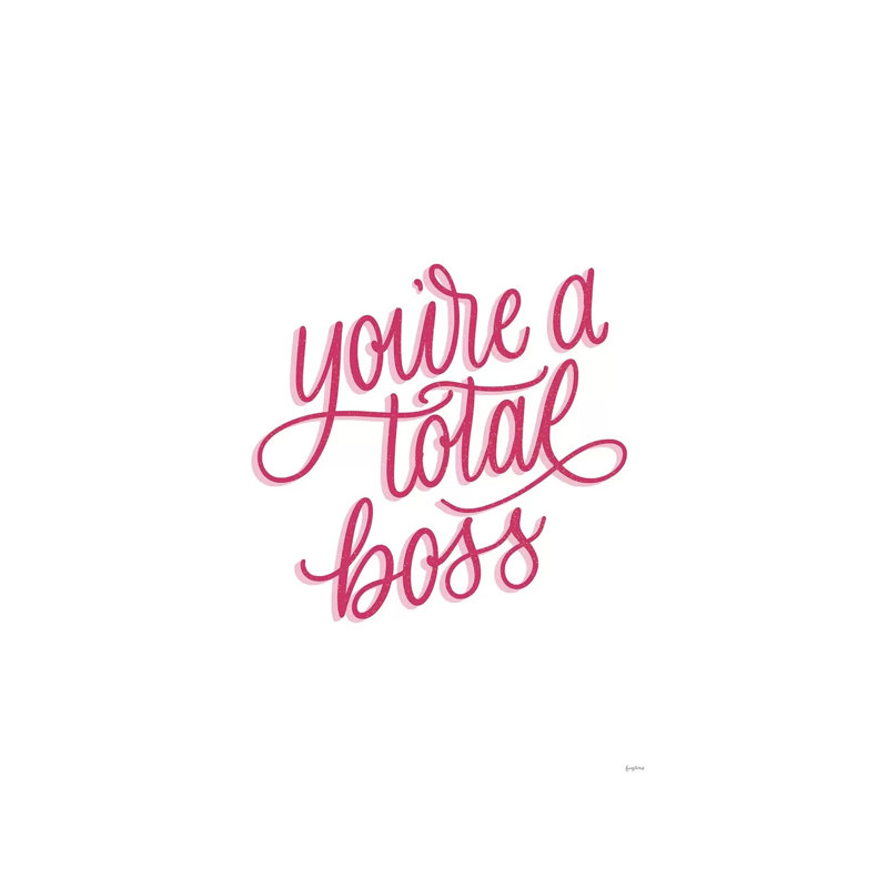Total Boss White And Pink by Becky Thorns - Wrapped Canvas Print, 20.32 cm H x 30.48 cm W