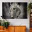 Lion pensif - reproduction de photo sur toile tendue-2102798728