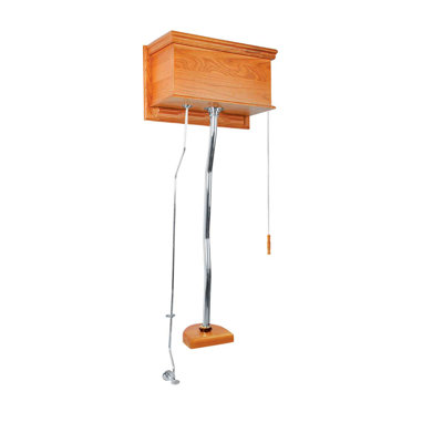 Renovator's Supply Light Oak Hardwood High Tank Pull Chain Toilet Conversion Kit