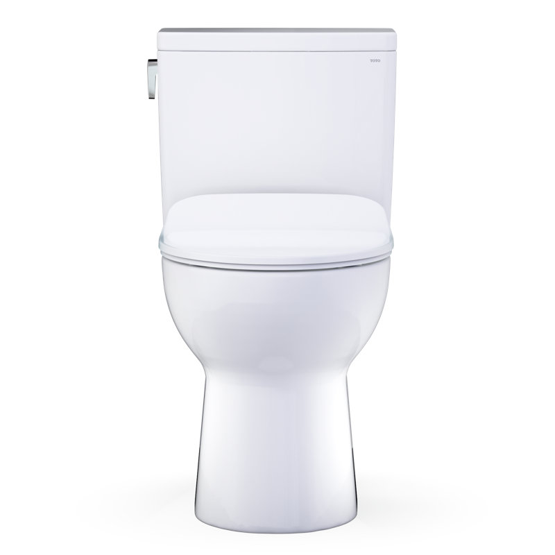 TOTO Glaston Two-Piece Elongated 1.28 GPF WASHLET+ and Auto Flush Ready Universal Height Toilet with CEFIONTECT and SS234 SoftClose Seat, Cotton White - MS472234CEFG#01