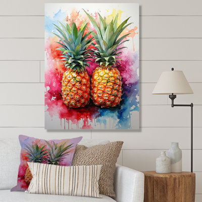 Fusion d'ananas dorés sur toile