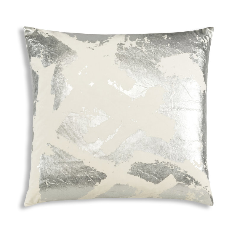 Zara Velvet Reversible Throw Pillow, Ivory