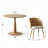 2 - Person Dining Table Sets With 34.5'' Round Table & 2 Upholstered Chairs