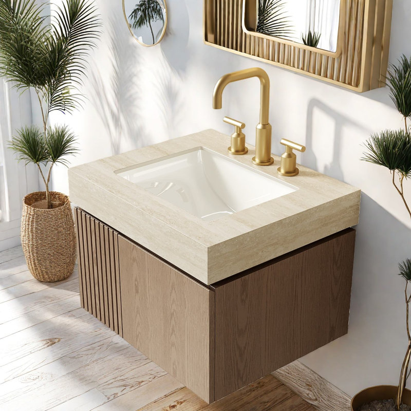 Meuble-lavabo moderne de 24 po (doit inclure le meuble-lavabo et le lavabo) avec rangement