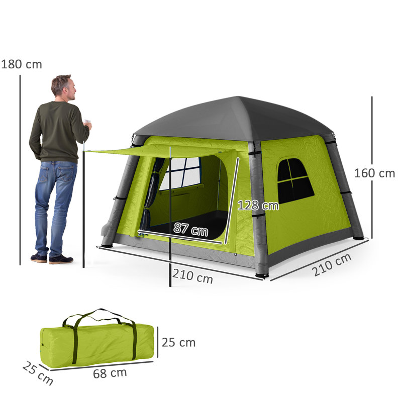 2 Person Tent, Green/Grey