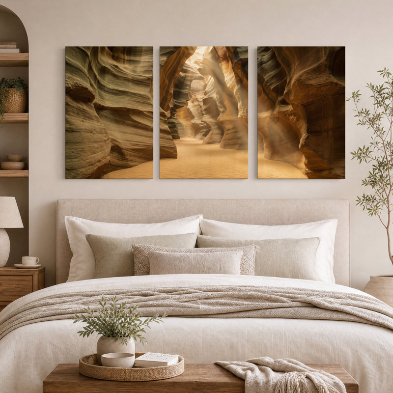 Sunlit rain Canyon, H 30 po x l 20 po x 3 pièces